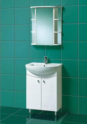 Шкаф с зеркалом для ванной Акваль Порто 60 / В2.1.39.2.9.1 - в интерьере