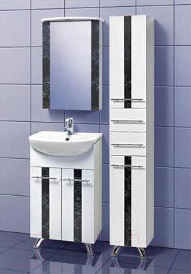 Шкаф с зеркалом для ванной Акваль Токио 50 / ТОКИО.04.50.02.L - в интерьере комплект Токио 50
