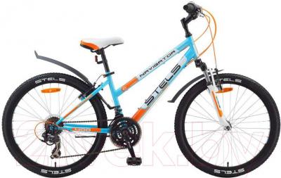 Велосипед STELS Navigator 400 V (24, оранжево-бело-голубой) - общий вид