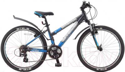 Велосипед STELS Navigator 470 V (24, темно-серый, синий, серебро) - общий вид