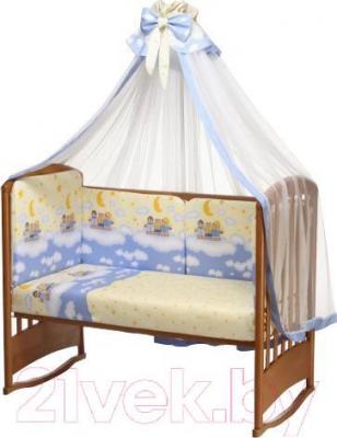 Комплект постельный для малышей Perina Аманда А4-02.4 (ночка голубой) - балдахин в комплект не входит