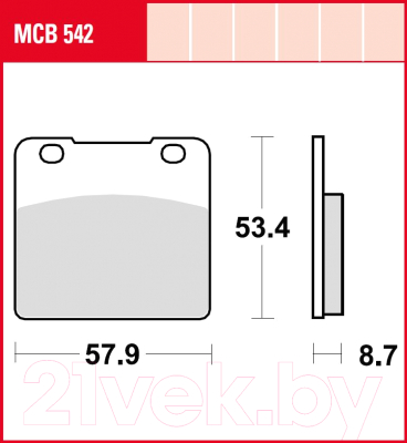 Тормозные колодки TRW MCB542