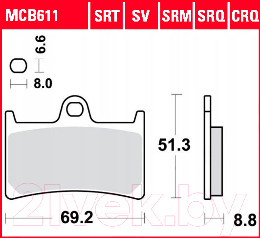 Тормозные колодки TRW MCB611SV