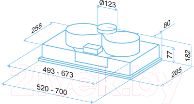 Вытяжка скрытая Best Bibione P540 / 07E00118B (52, металлик)