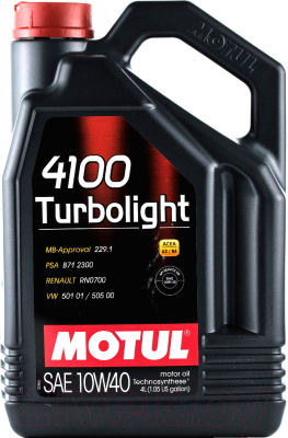 Моторное масло Motul 4100 Turbolight 10W40 / 109462 (4л)