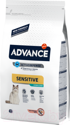Сухой корм для кошек Advance Sterilized Sensitive с лососем (1.5кг)