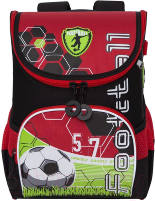 Школьный рюкзак Grizzly RA-980-1 (черный/красный)