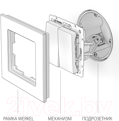 Выключатель Werkel WL13-SW-2G / a040884 (перламутровый рифленый)