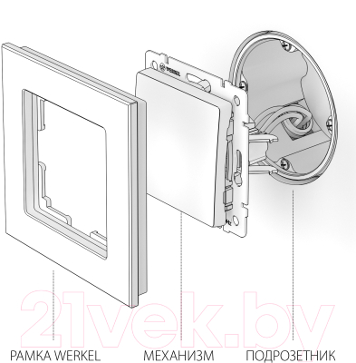 Выключатель Werkel WL07-SW-1G-C / a033770 (серо-коричневый)