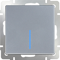Выключатель Werkel WL06-SW-1G-LED / a029824 (серебряный) - 