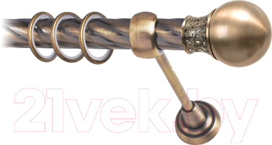 Карниз для штор Lm Decor Тифани 037 1р витой 25мм (антик, 2.8м)