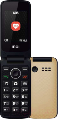 Мобильный телефон Inoi 247B с док-станцией (золото)
