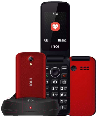 Мобильный телефон Inoi 247B с док-станцией (красный)