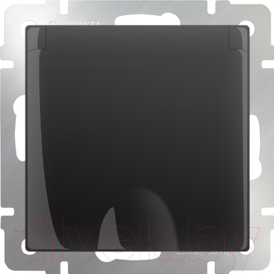 Розетка Werkel WL08-SKGSC-01-IP44 / a029865 (черный матовый)