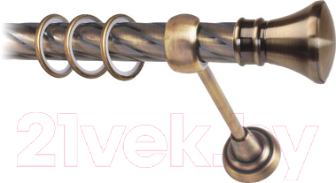 Карниз для штор Lm Decor Люксор 101 1р витой 25мм (антик, 2м)