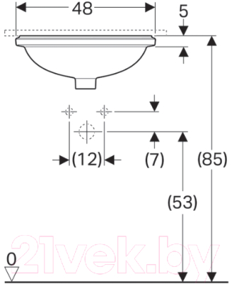 Умывальник Geberit VariForm 500.751.01.2