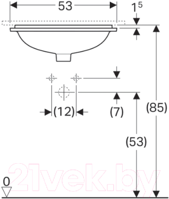 Умывальник Geberit VariForm 500.763.01.2