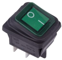 Выключатель клавишный Rexant ON-OFF 36-2362 (зеленый) - 