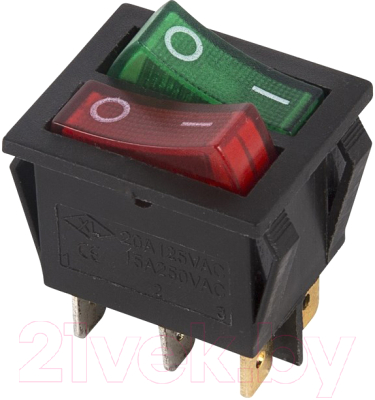 Выключатель клавишный Rexant ON-OFF 36-2450 двойной (красный-зеленый)
