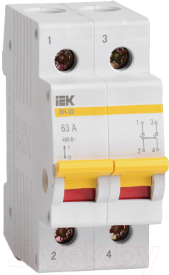 Выключатель нагрузки IEK ВН-32 2Р 63А / MNV10-2-063 (мини-рубильник)
