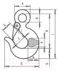 Крюк грузовой ЕКТ CV011108 (15шт)