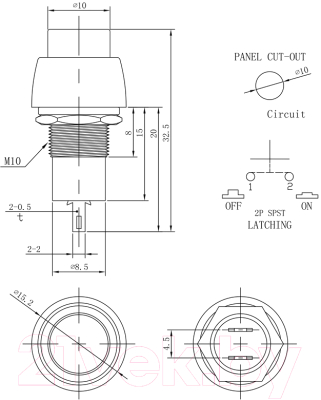 Кнопка для пульта Rexant ON-OFF Micro 36-3080 (красный Б-Фикс)