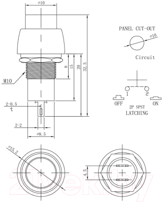 Кнопка для пульта Rexant ON-OFF Micro 36-3070 (красный)