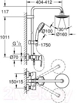 Душевая система GROHE Tempesta Cosmopolitan 26224000