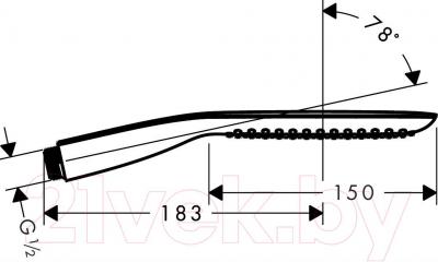 Лейка ручного душа Hansgrohe PuraVida 28558400 - габаритные размеры