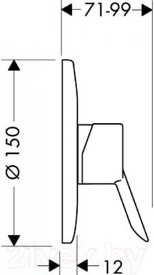 Смеситель Hansgrohe Focus S 31764000 - технический чертеж