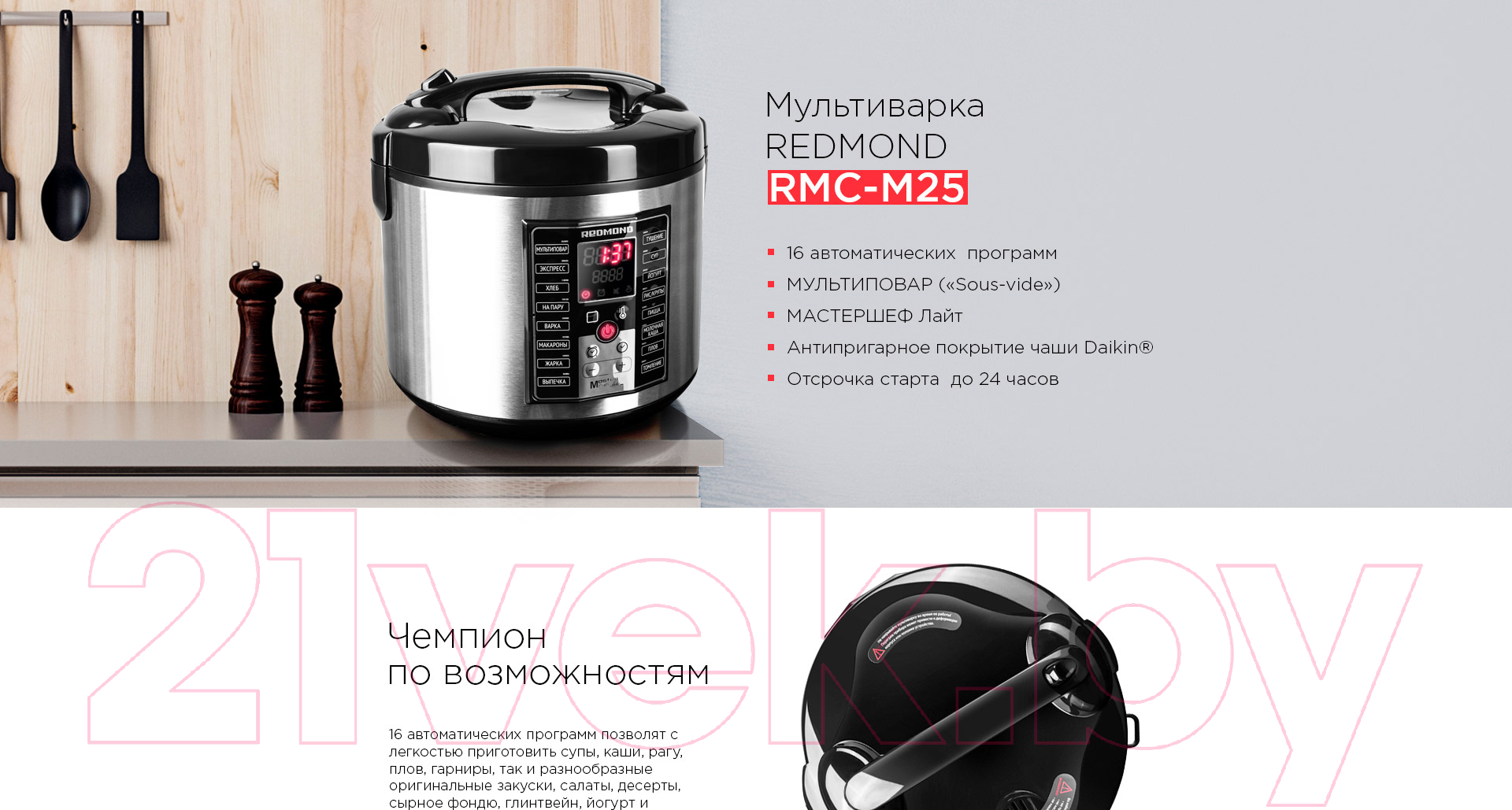 Redmond RMC-M25 черный Мультиварка купить в Минске