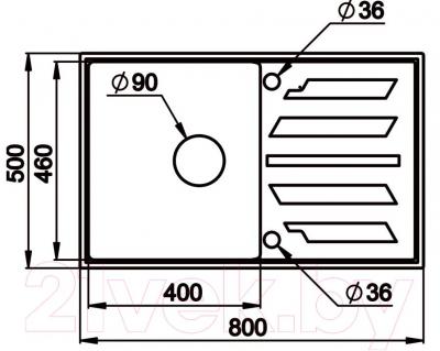 Мойка кухонная GRANULA GR-8002 (базальт) - схема