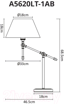 Прикроватная лампа Arte Lamp Orlando A5620LT-1AB
