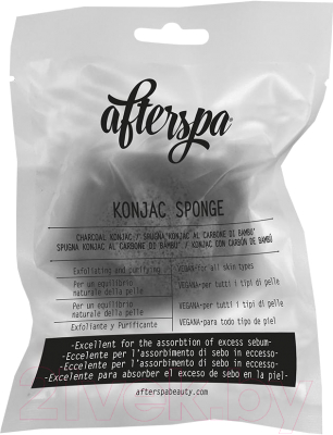 Спонж для умывания After Spa Charcoal Konjac Sponge