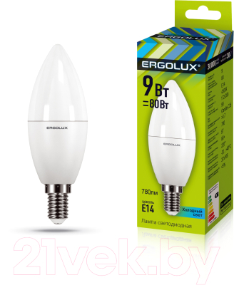 Лампа Ergolux LED-C35-9W-E14-4K / 13168