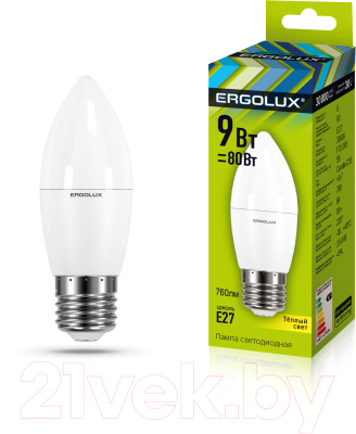 

Лампа Ergolux, LED-C35-9W-E27-4K / 13171