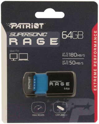 Usb flash накопитель Patriot SuperSonic Rage (PEF64GSRUSB)