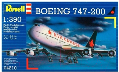 Сборная модель Revell Пассажирский самолет Boeing 747-200 Air Canada 1:390 / 04210