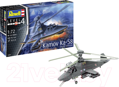 Сборная модель Revell Одноместный ударный вертолет Kamov Ka-58 Stealth 1:72 / 03889