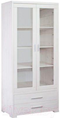 Шкаф с витриной Dipriz Мэдисон Д.1150.1 (белый воск)