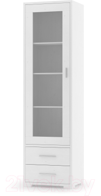 Шкаф-пенал с витриной Dipriz Мэдисон / Д.1151.1 (белый воск)