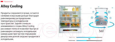 Холодильник с морозильником Toshiba GR-RF532WE-PGJ(22)