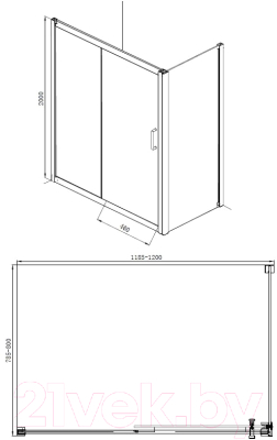 Душевой уголок Bravat Drop 120x80 / ND1131