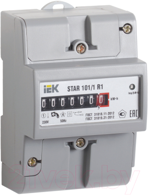 Счетчик электроэнергии индукционный IEK STAR 101-1 R1-5(60)М Ш2 / CCE-1R1-1-01-2
