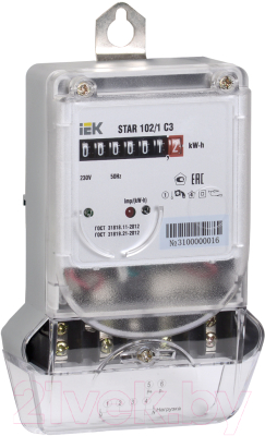 Счетчик электроэнергии индукционный IEK STAR 102-1 C3-5(60)М / CCE-1C1-1-01-1