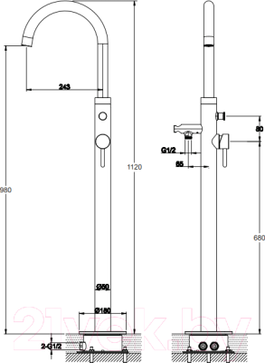 Смеситель Omnires Y1233BL