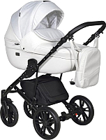 Детская универсальная коляска INDIGO Mio 2 в 1 (Mi 01, белая кожа/белый узор) - 