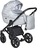 Детская универсальная коляска INDIGO Mio 2 в 1 (mi 03, светло-серая кожа/серый узор) - 
