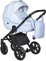 Детская универсальная коляска INDIGO Mio 2 в 1 (Mi 05, светло-голубая кожа/голубой узор) - 