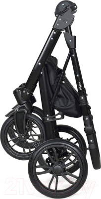 Детская универсальная коляска INDIGO Mio 2 в 1 (Mi 06, шалфей кожа/зеленый узор)